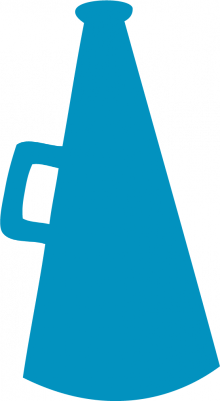 Cheerleading Megaphone Clipart Blue - Triangle - Png Download (440x800), Png Download