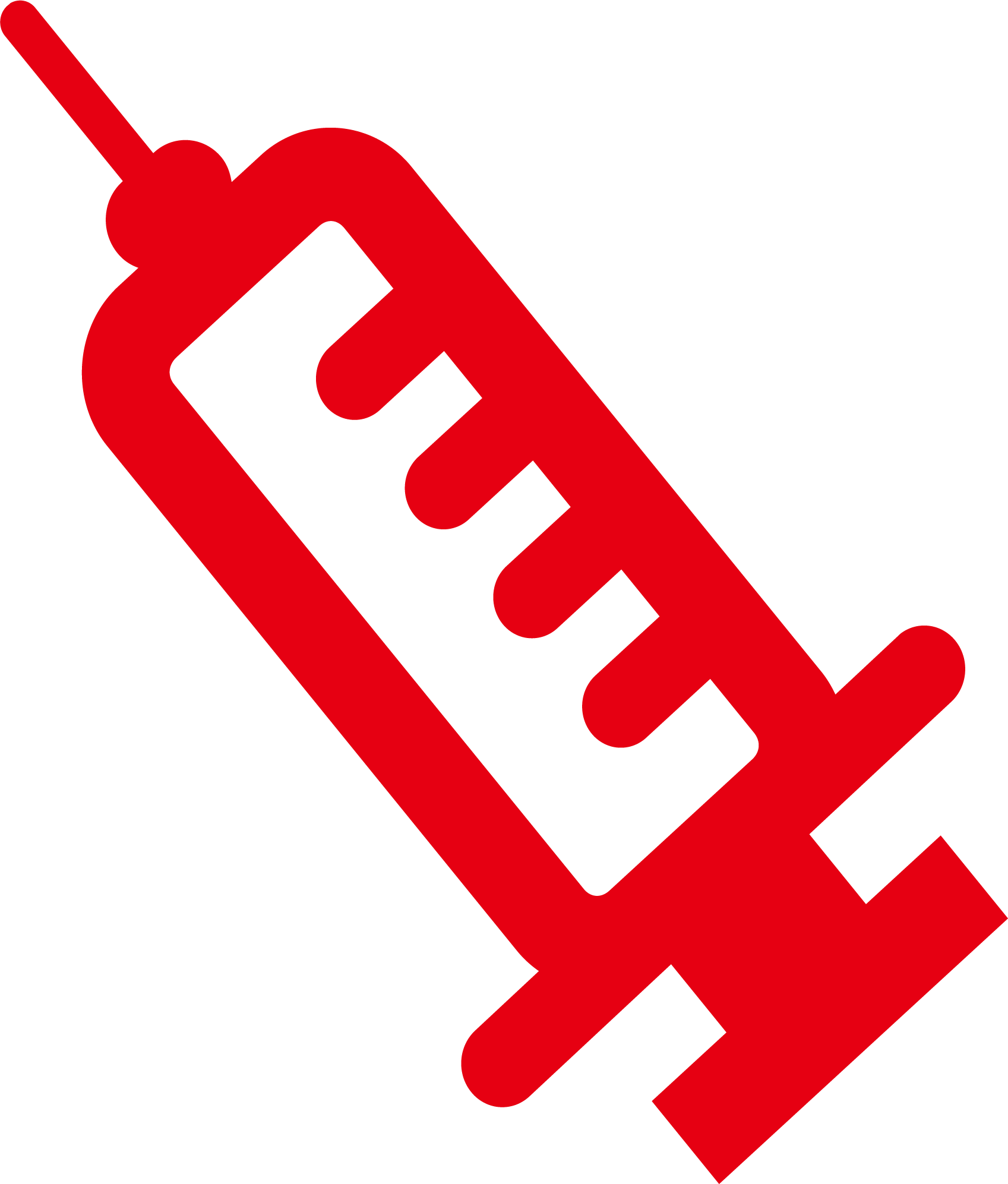 Vector Syringe Red Medical Symbol - Syringe Vector Red Png Clipart (1697x1993), Png Download