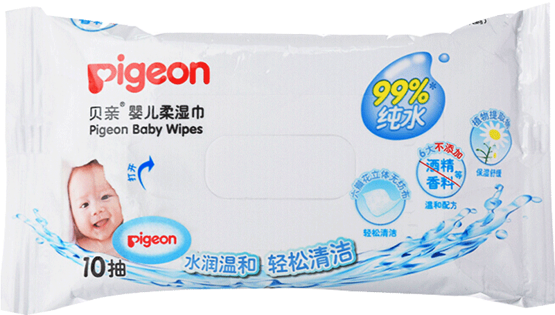 Pigeon Baby Wipes Baby Portable Wipes Newborn Wipes - Pigeon Clipart (801x454), Png Download