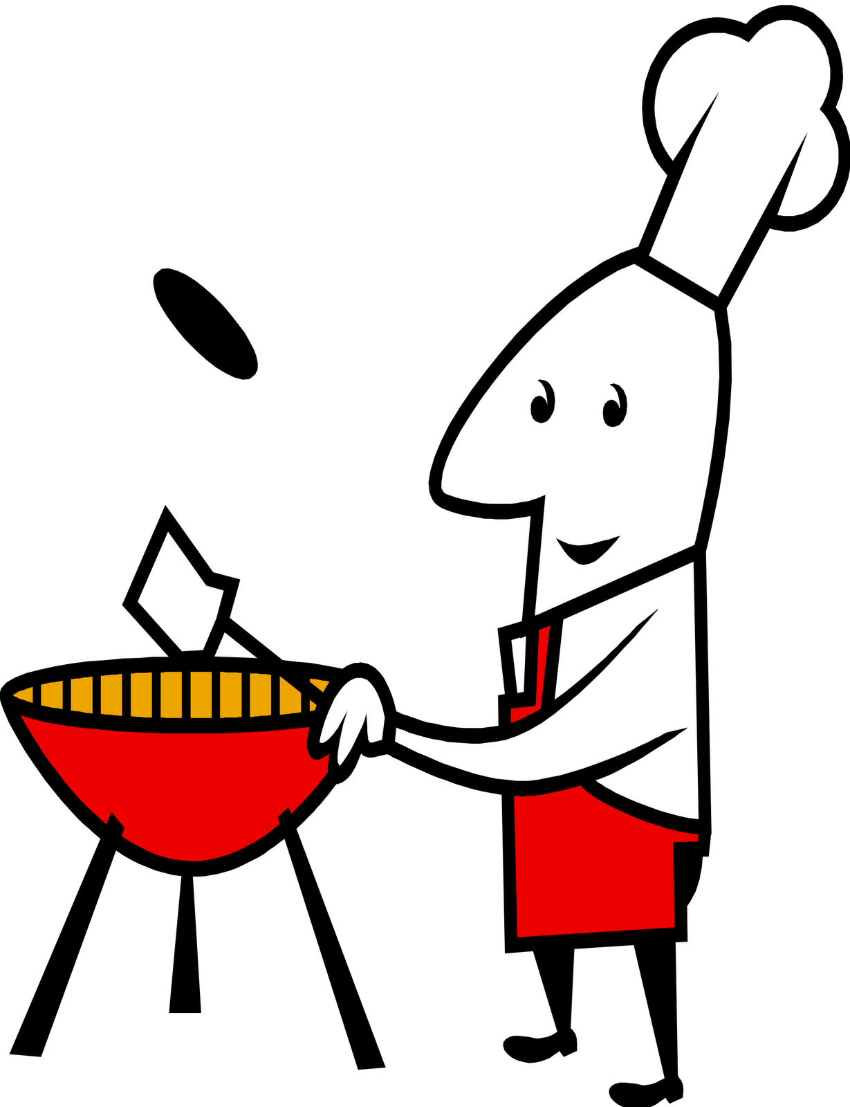 Grill Clipart Bbq Cook - Hamburger And Hot Dog Grill Clipart - Png Download (1229x1600), Png Download