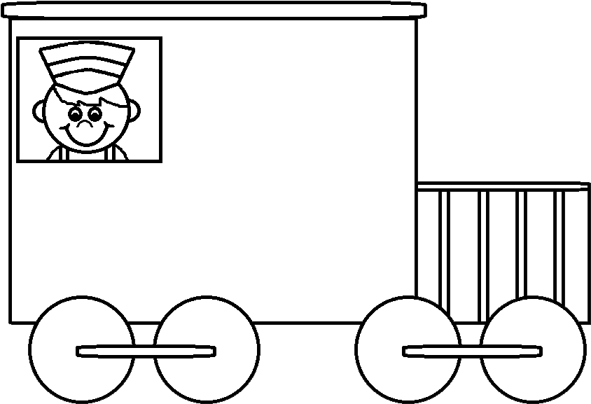 Train Driver Clipart Black And White - Png Download (885x599), Png Download