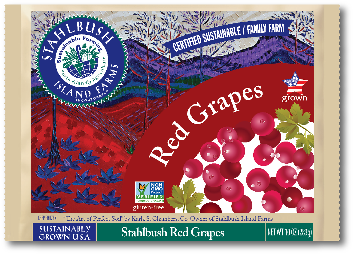 Frozen Red Grapes Are The Perfect Snack During The - Stahlbush Island Farms Clipart (1254x938), Png Download