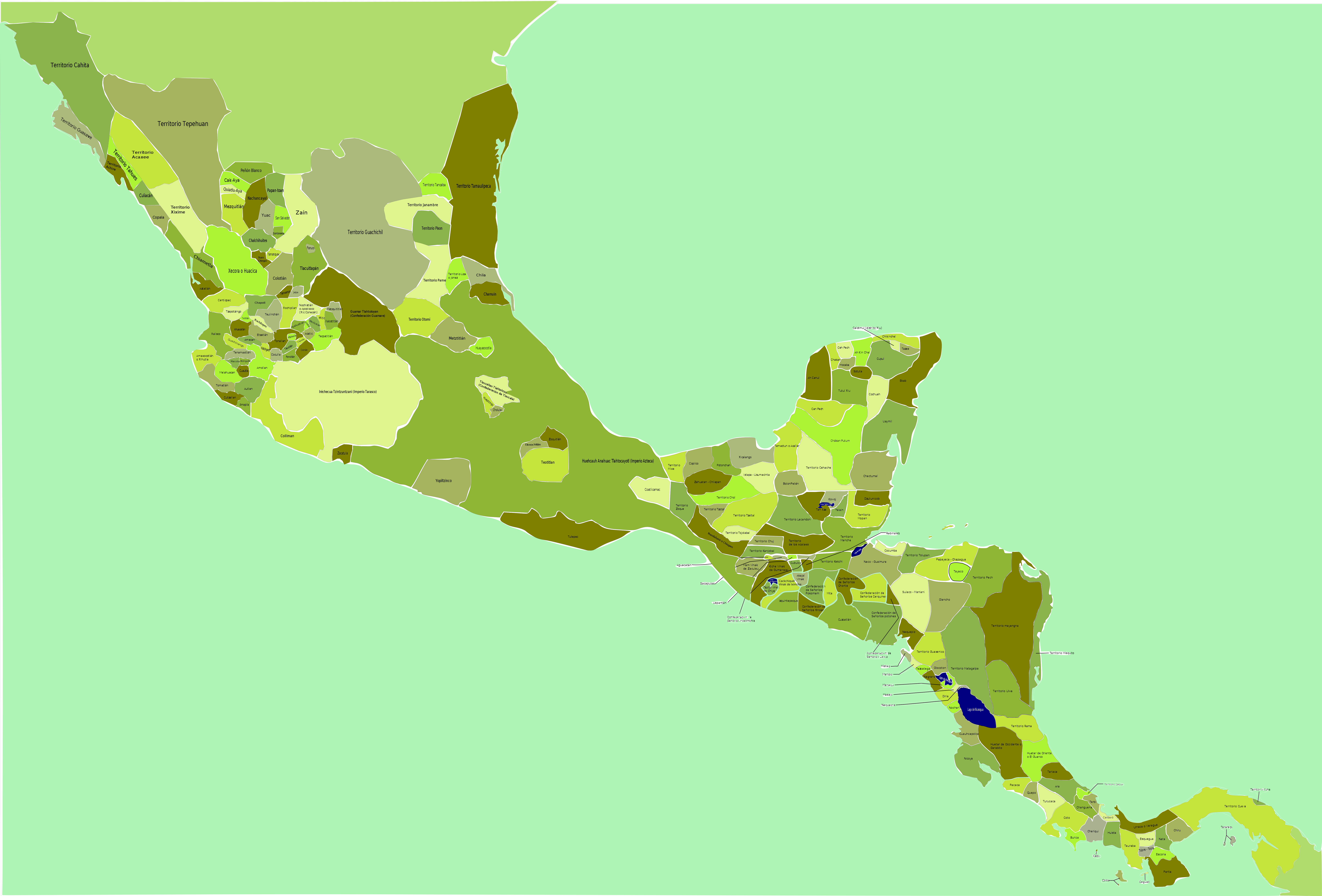 Aztec Mesoamerica Smaller 8192px - Pre Columbian Central America Clipart (8192x5554), Png Download