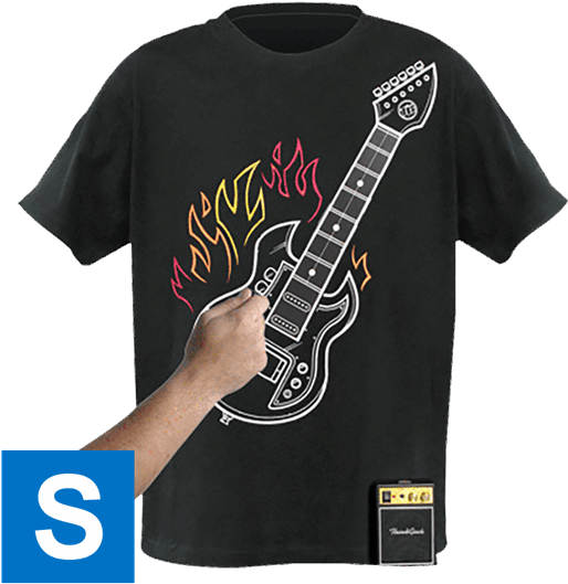 Electronic Rock Guitar Men's Black T-shirt - Rock Guitar T Shirts Clipart (600x600), Png Download