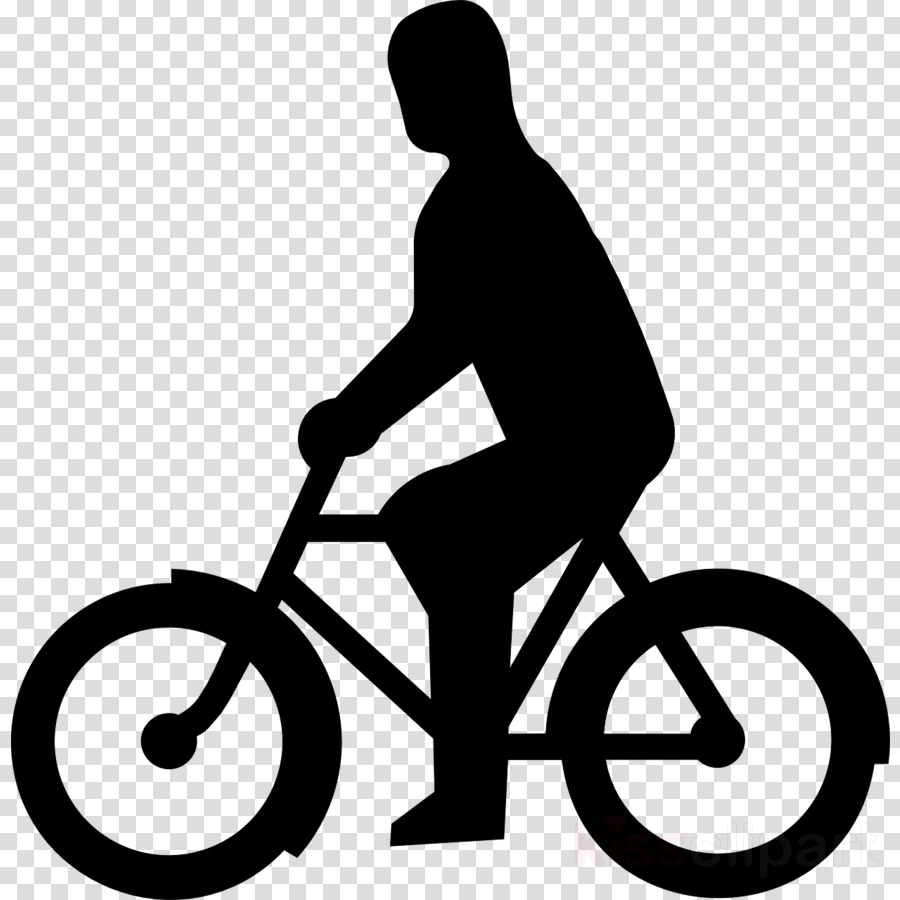 Person Riding Bike Clipart Bicycle Cycling Clip Art - Black And White Bike Png Transparent Png (900x900), Png Download