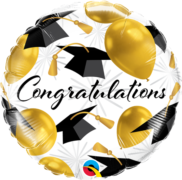 Congrats Gold Balloons 18" Foil Balloon - Balloon Clipart (600x600), Png Download