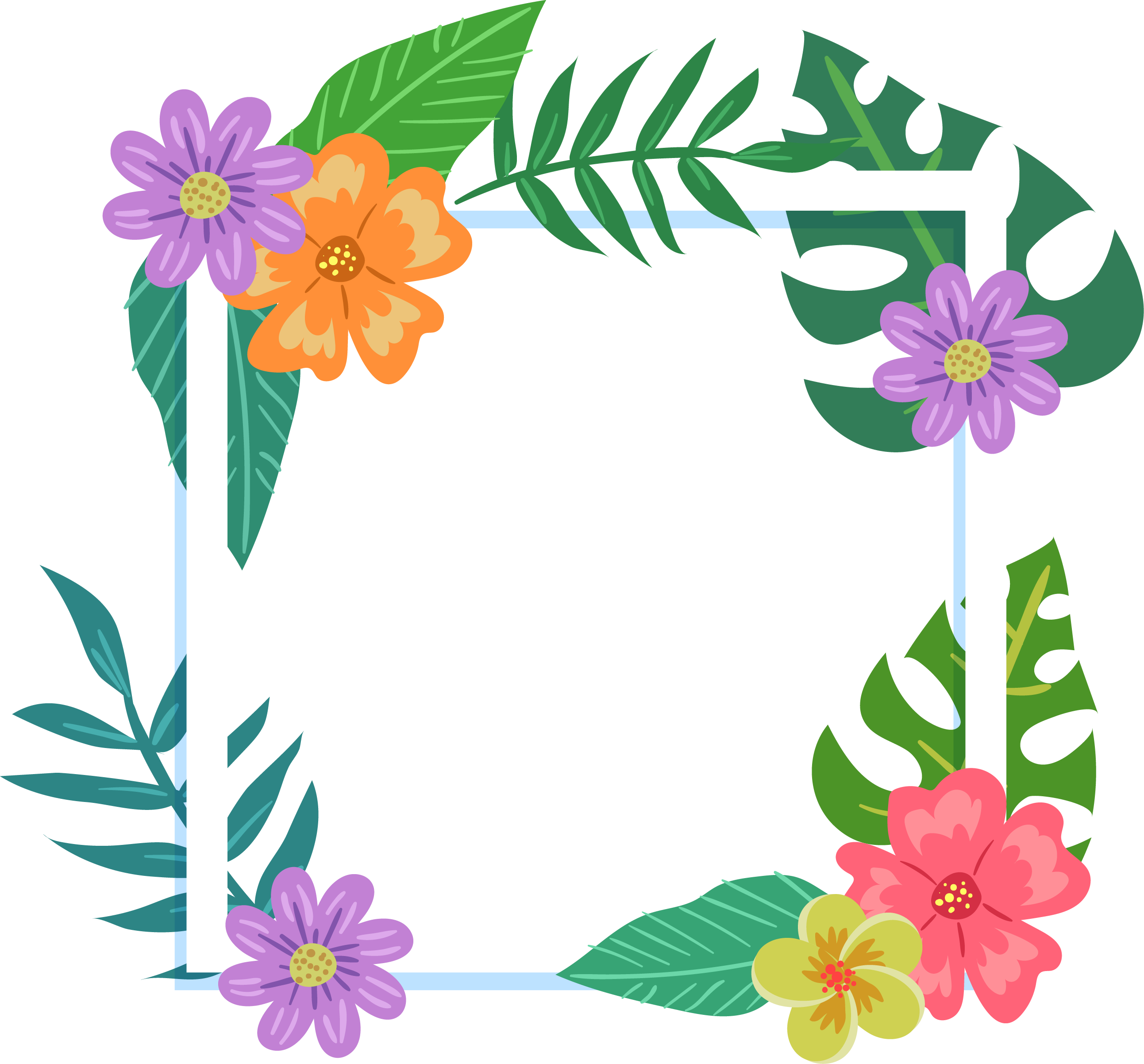 Colorful Flower Clipart (2585x2404), Png Download