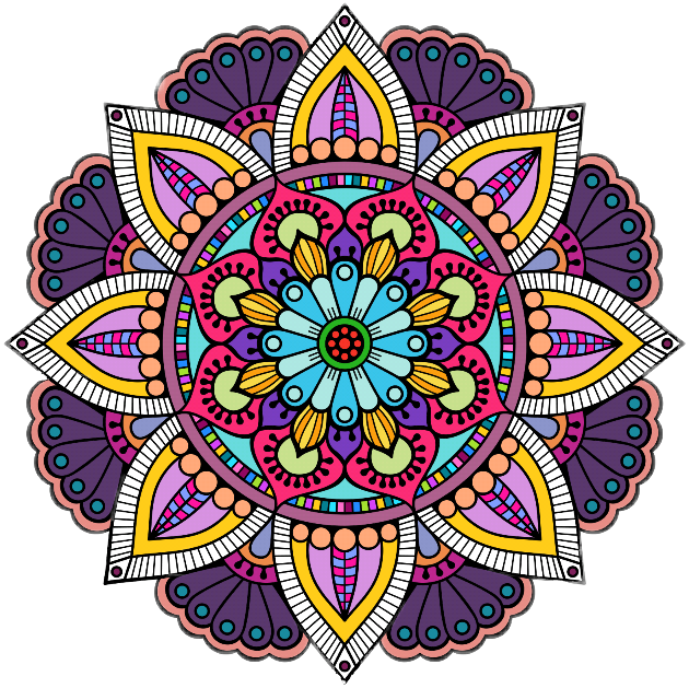 #colorful #flower #mandalas♡ #mandalaflowers - Circle Clipart (630x629), Png Download