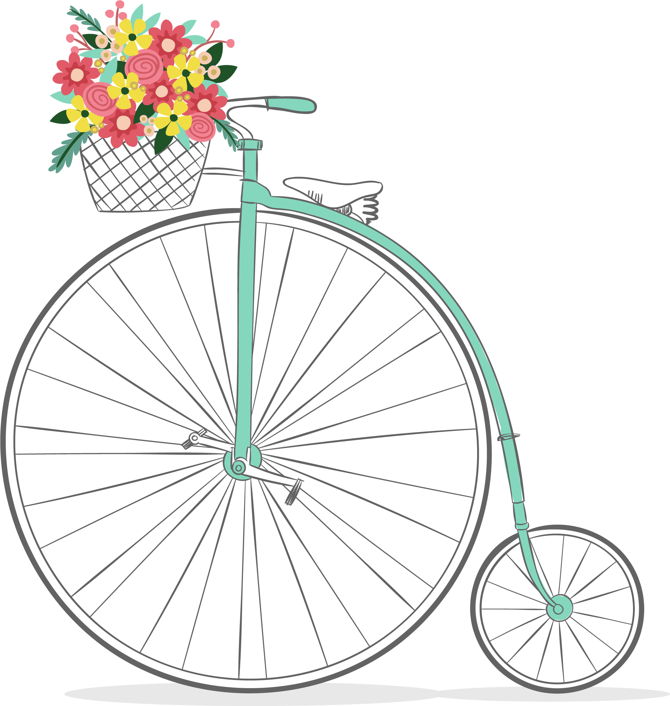 Bicycle Clipart Happy Birthday - Romantic Bike Clipart Png Transparent Png (2550x2726), Png Download