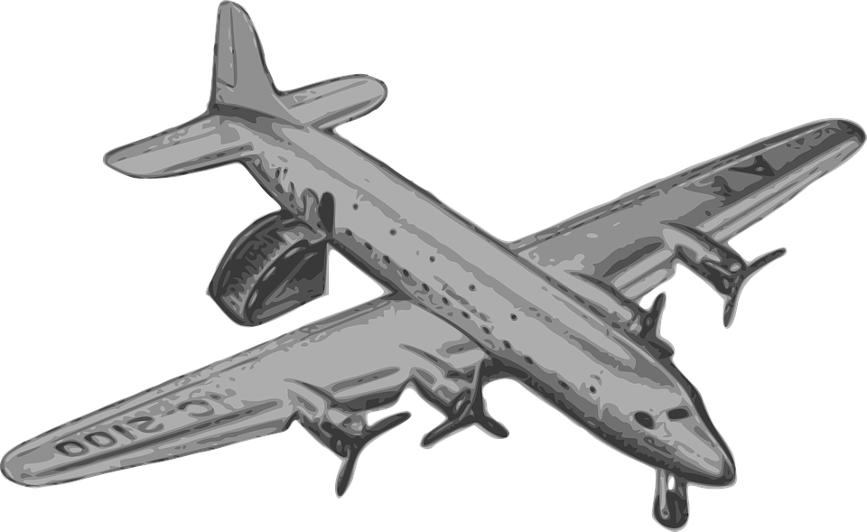 Airplane Casablanca Landed Old Retro Runway - Avion Dc4 Png Transparent Clipart (960x589), Png Download