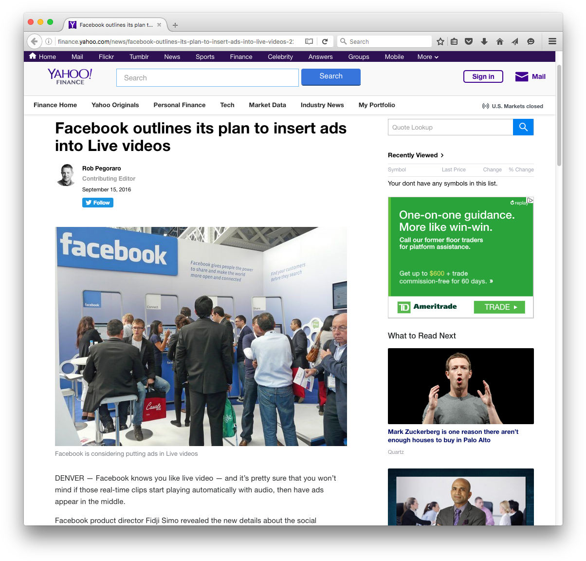 Yahoo Finance Facebook At Ona Post - Facebook Clipart (1219x1165), Png Download
