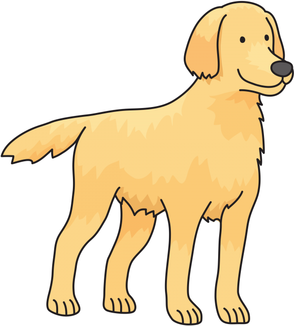 Big Dog Png - Easy Golden Retriever Drawing Clipart (700x700), Png Download