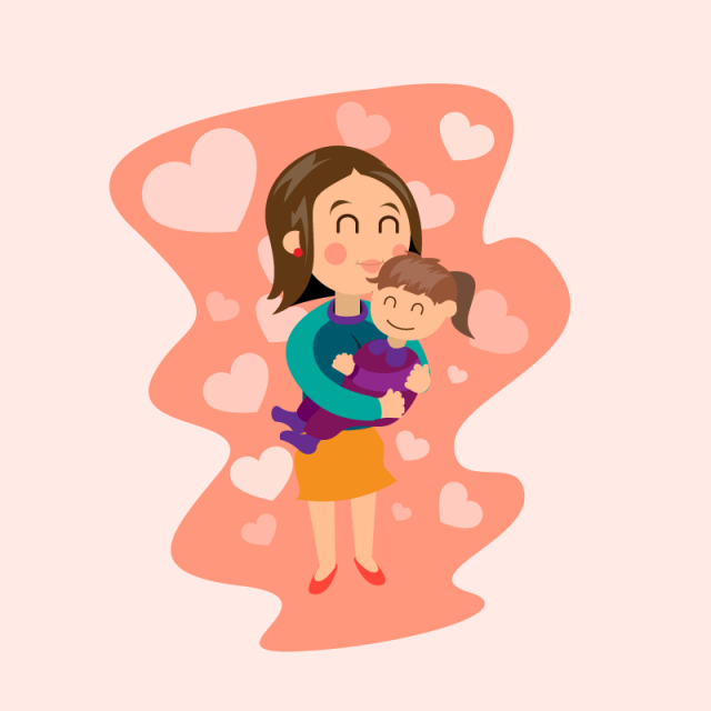 Woman Holding Her Mothers - พื้น หลัง แม่ ลูก Clipart (640x640), Png Download