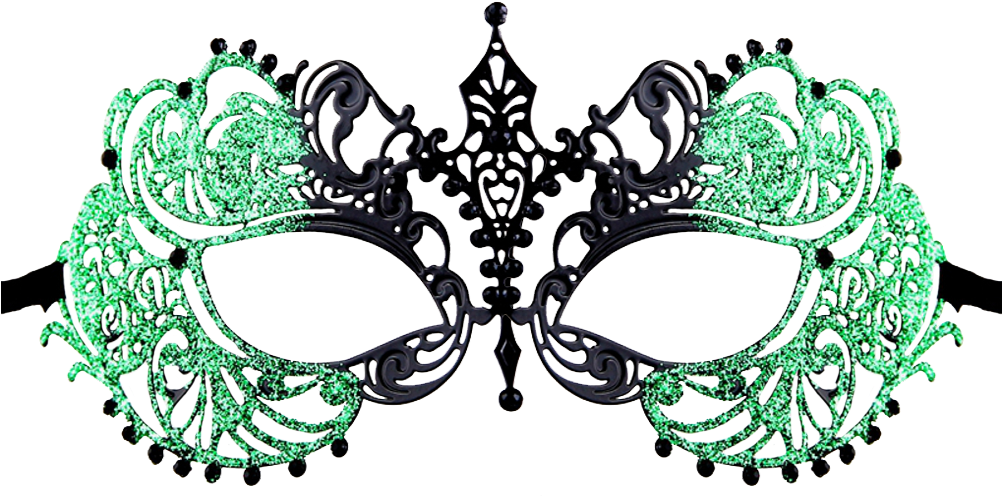 Glitter Series Laser Cut Metal Venetian Pretty Womens - Masquerade Mask Blue Metal Clipart (1001x540), Png Download