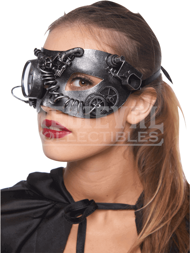Silver Steampunk Monocle Eye Mask - Masque Clipart (850x850), Png Download