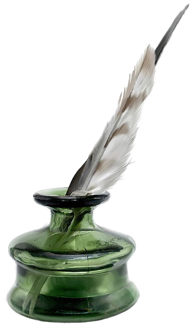 Ink Pot Transparent Background - Quill And Ink Clipart (500x660), Png Download
