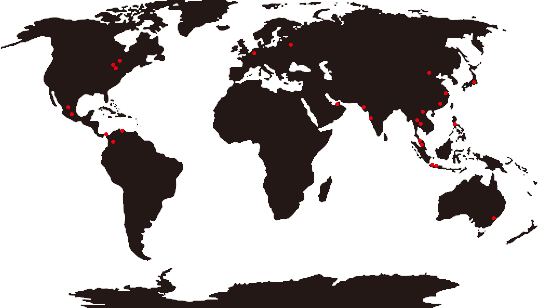 Japan Asia North America Central America & Caribbean - World Map Clipart (1075x616), Png Download