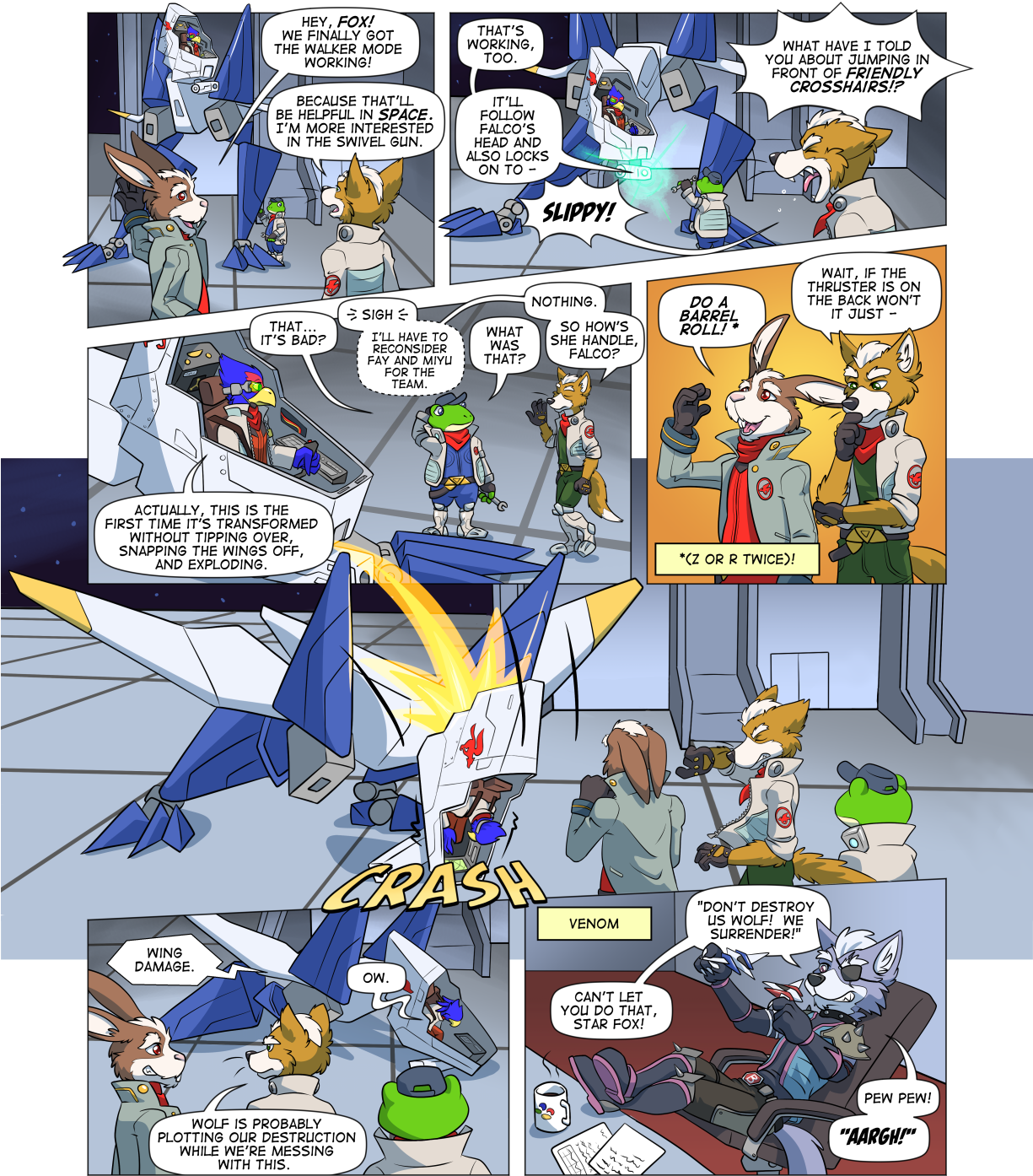 Star Fox - Star Fox And Wolf Comic Clipart (1224x1584), Png Download