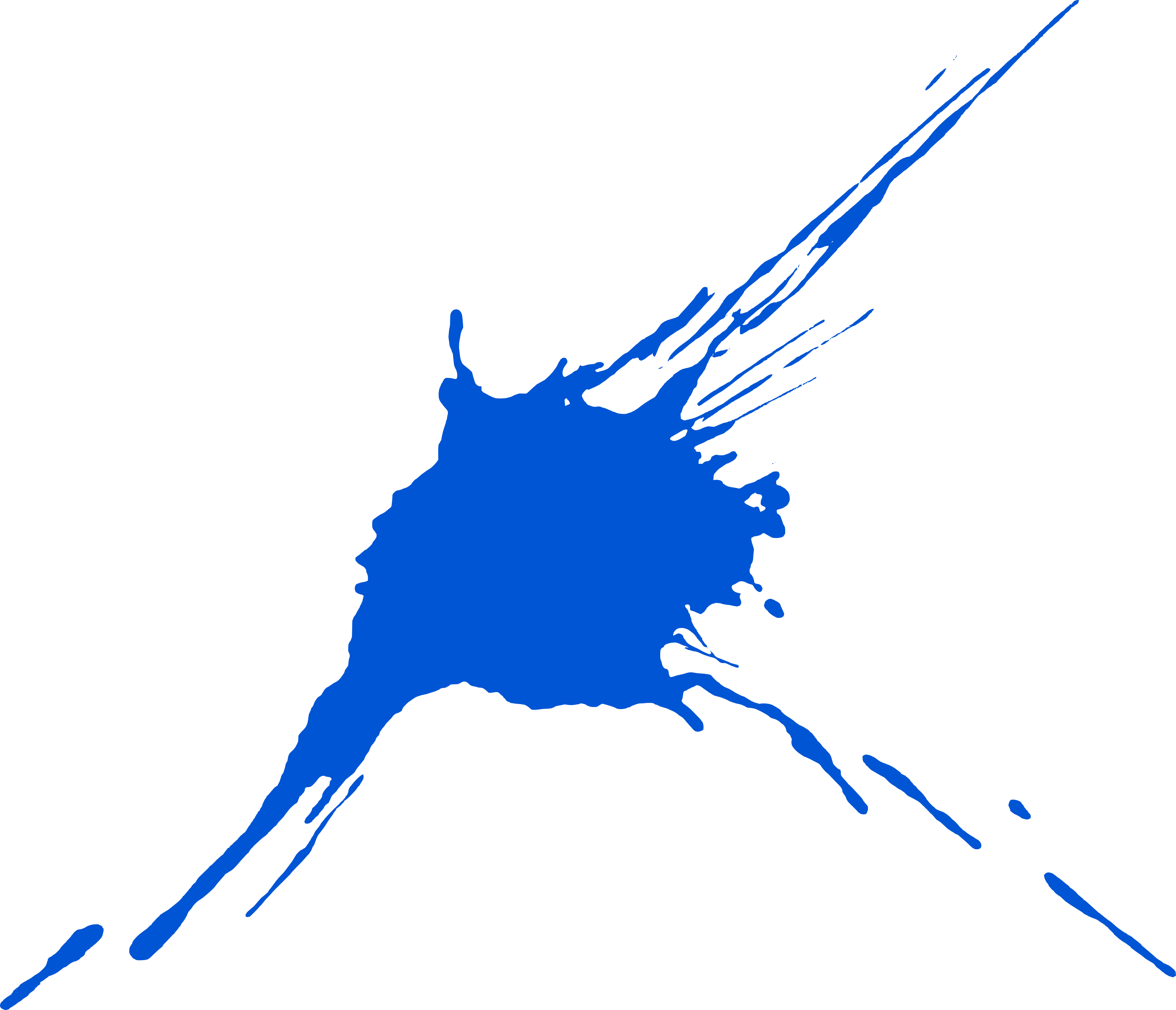 10 Blue Paint Splatters - Blue Paint Splatter Png Clipart (3395x2916), Png Download