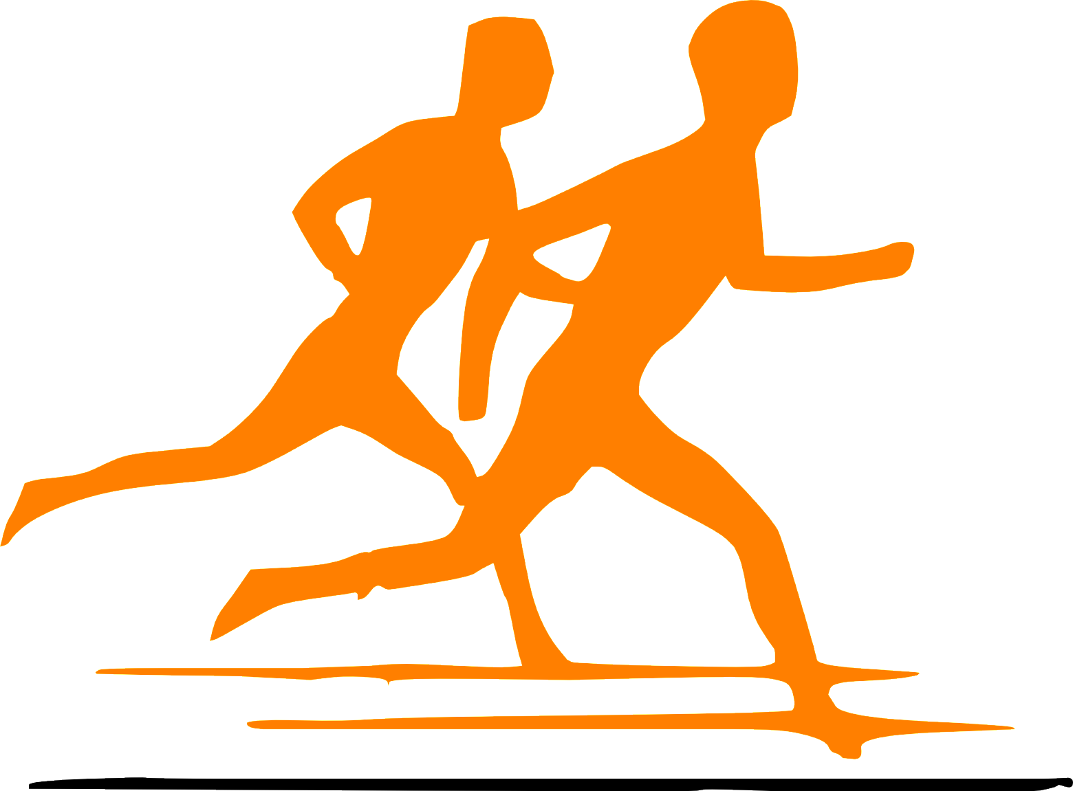 Jogging Clipart - Athletics Black And White - Png Download (1560x1151), Png Download