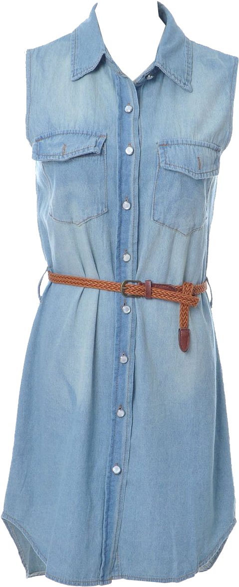 Anna Kaci S M Fit Light Blue Faded Denim Button Down - Light Blue Button Down Dress Clipart (1050x1221), Png Download