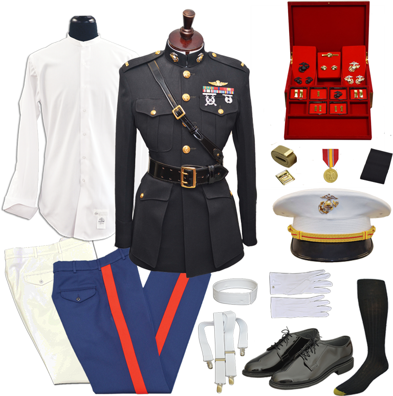 Usmc Male 2nd Lt Blue Dress Uniform Package With Accessorie - Us Marine Uniform 1800 Clipart (800x800), Png Download