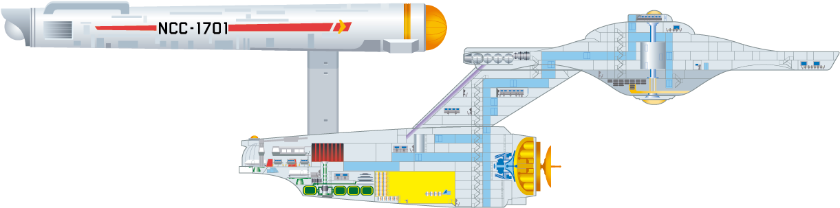 Equipada Para Pesquisas No Espaço Profundo, A Enterprise - Jet Bridge Clipart (1240x446), Png Download