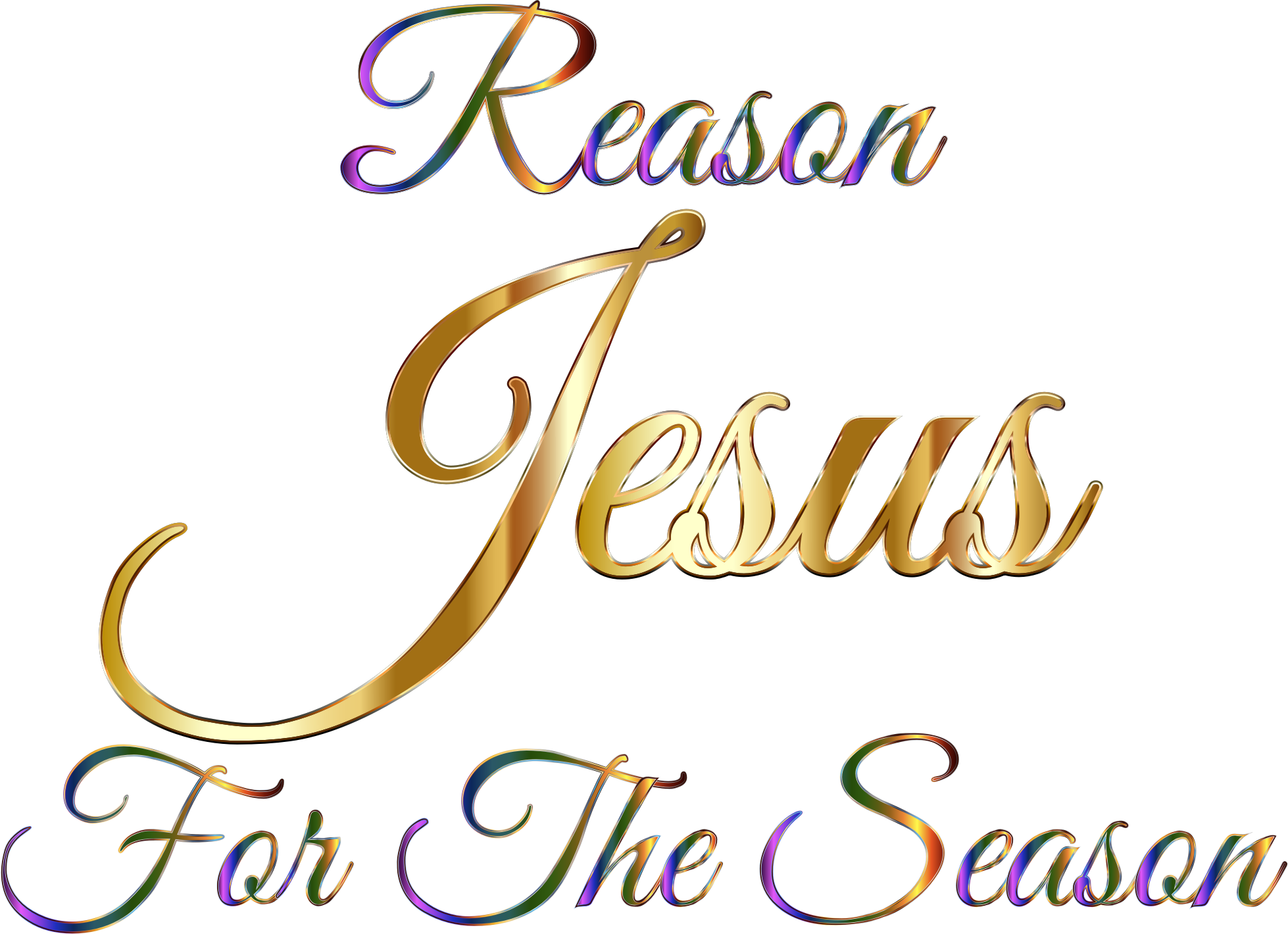 Jesus Reason For The Season Typography Without Background - Jesus Is The Reason For The Season Gold Clipart (1958x1420), Png Download