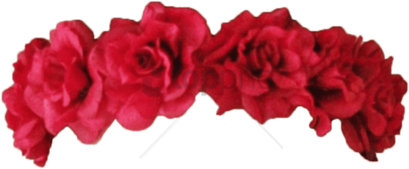 Flower Crown Transparent Overlay Png Image With Transparent - Red Flower Crown Png Clipart (850x488), Png Download
