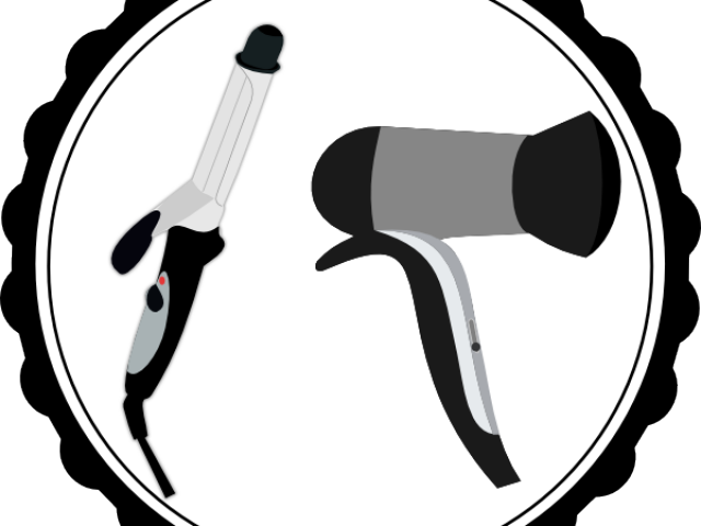 Black Hair Clipart Cosmetology - Hair Dryer Clip Art - Png Download (640x480), Png Download