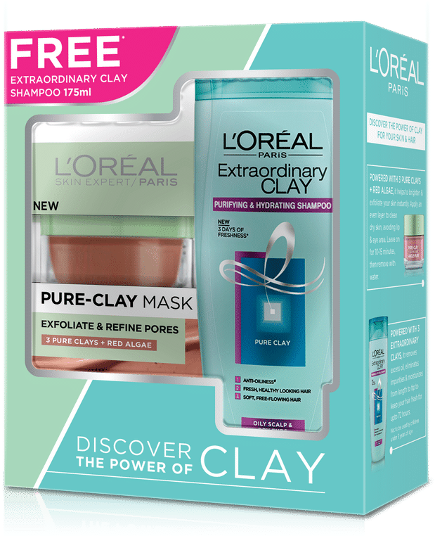 L'oreal Paris Pure Clay Mask Red Algae Extraordinary - L Oreal Paris Clay Shampoo Clipart (800x800), Png Download