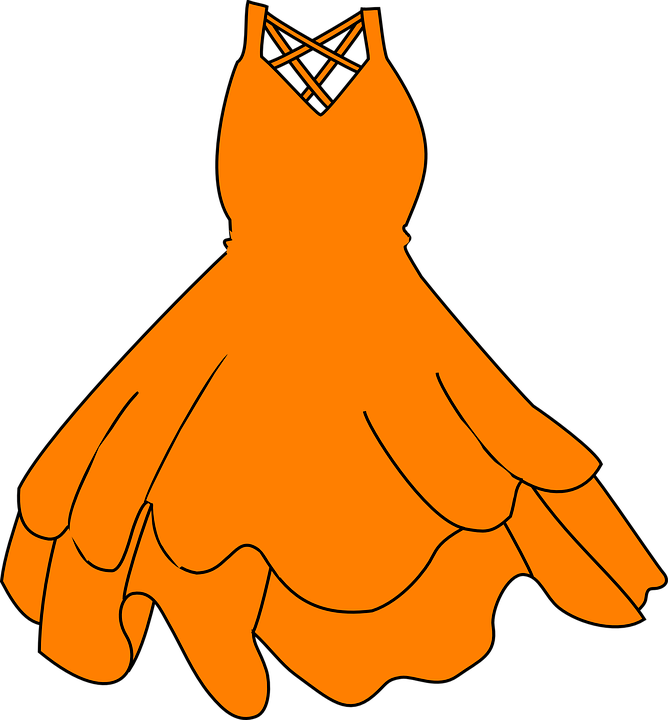 Dress Orange Clothing Women Hangers Sleeveless - Blue Dress Clipart - Png Download (668x720), Png Download