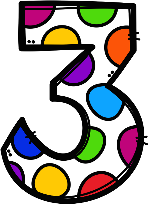 Rainbow Dot White - Numeros 4 Coloridos Png Clipart (487x674), Png Download