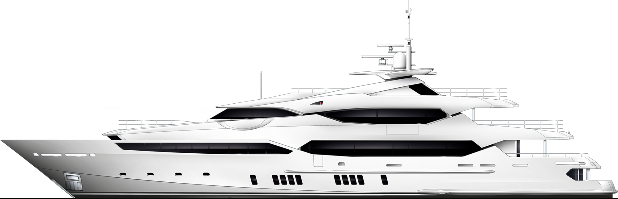 Yacht Clipart (1999x645), Png Download