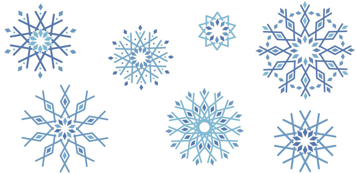 Snowflakes Free Png Image - Geometric Snowflakes Clipart (1200x580), Png Download