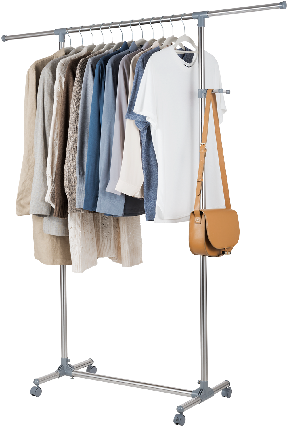 Allieroo Stainless Steel Adjustable Rolling Garment - Closet Clipart (1500x1500), Png Download