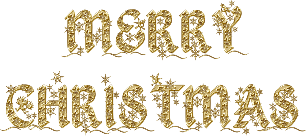 Gold Christmas Text - Emblem Clipart (1000x446), Png Download