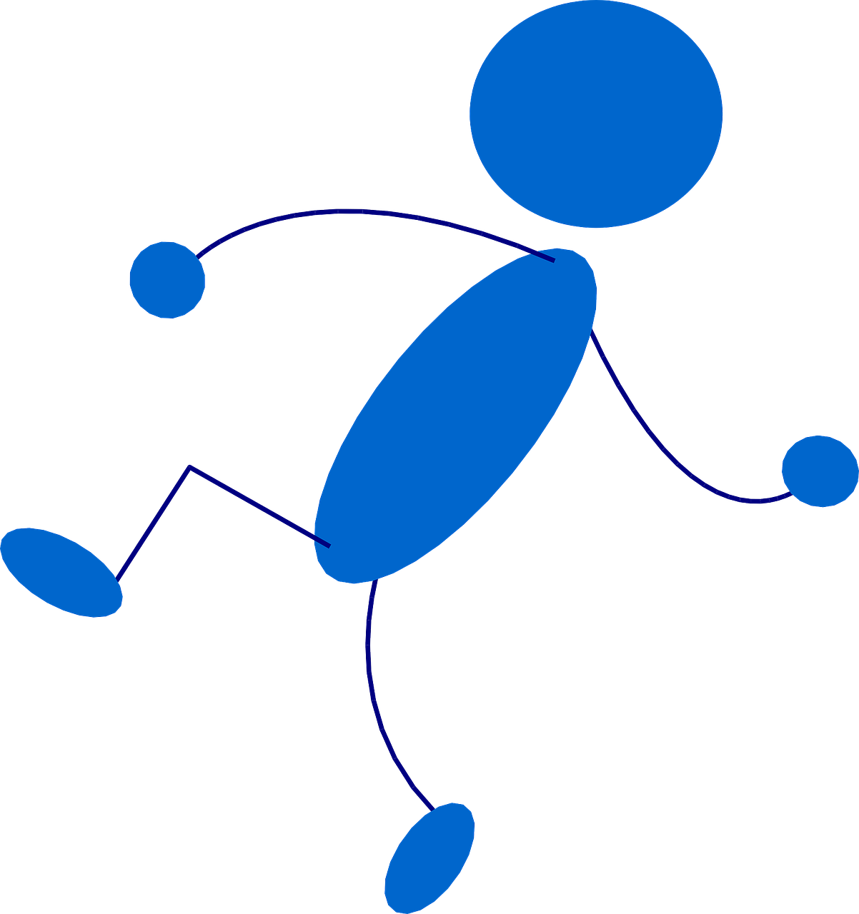 Stickman Stick Figure Man Blue Png Image - Throwing Stick Man Clipart (1202x1280), Png Download