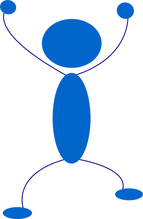 Stickman Stick Figure Stick Man Blue Happy - Clipart Blue Man - Png Download (471x720), Png Download