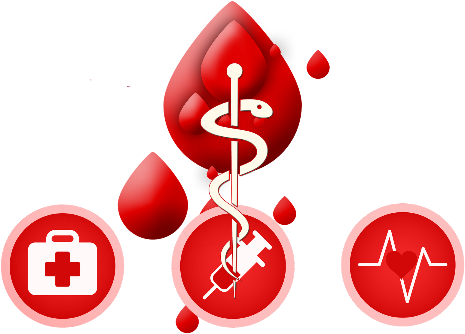Blood Donation Png Clipart - Health Symbols Transparent Png (1600x1348), Png Download