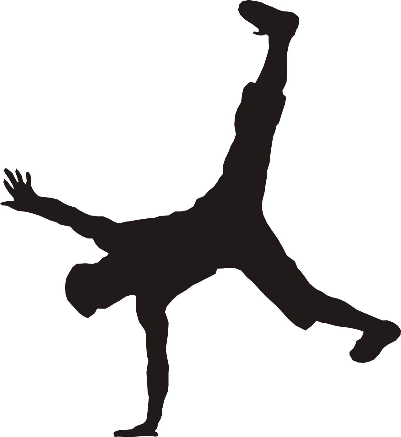 Break Dance Png, Hip Hop Png - Break Dancer Silhouette Clipart (1277x1391), Png Download