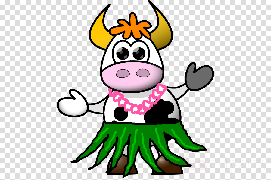 Cow In Skirt Clipart Cattle Grass Skirt Clip Art - Fortnite Logo For Youtube - Png Download (900x600), Png Download