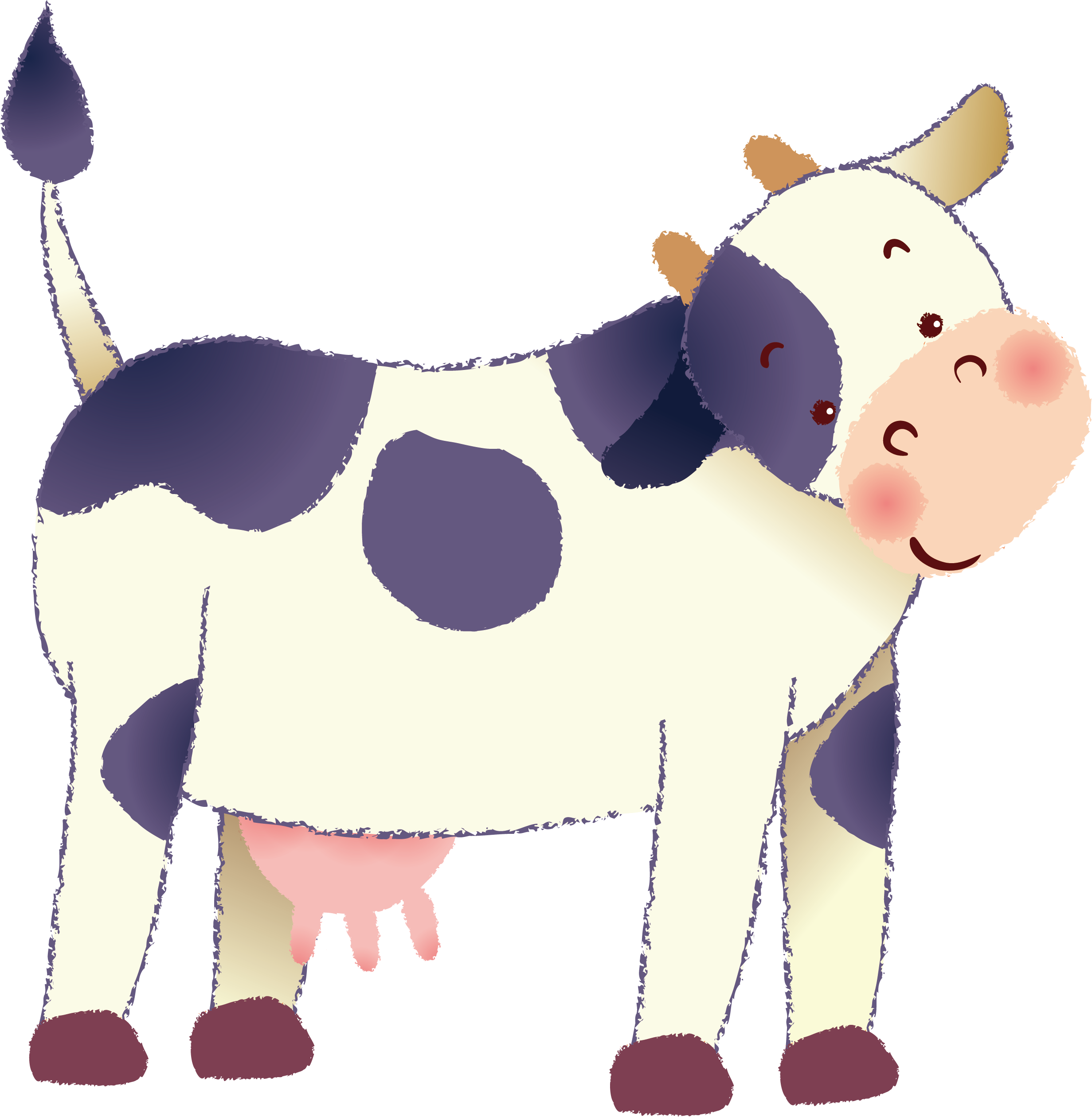 Cow Vector Png - Cartoon Clipart (2463x2521), Png Download