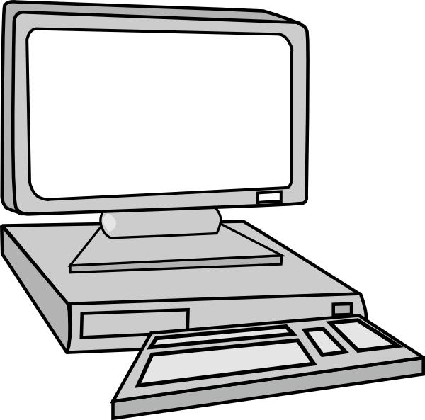 Computer Clipart Black And White - Png Download (600x593), Png Download
