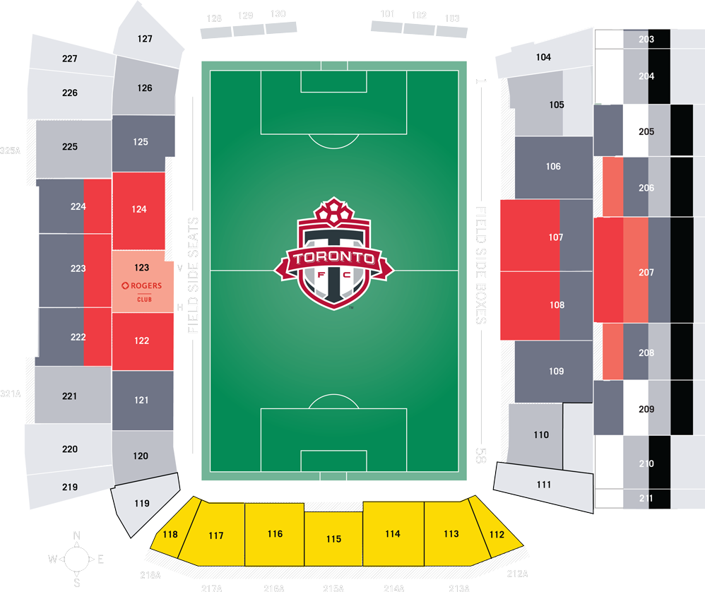 Bmo Field Seating Chart - Toronto Fc Seating Chart Clipart (998x838), Png Download