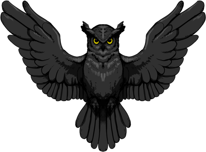 Vector Black And White Library Dark Owl By Joe - Owl Black Png Clipart (693x513), Png Download