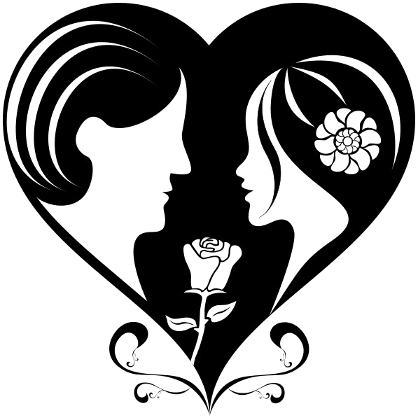 Romance Png Image With Transparent Background - Imagenes Corazones En Blanco Y Negro Clipart (597x600), Png Download