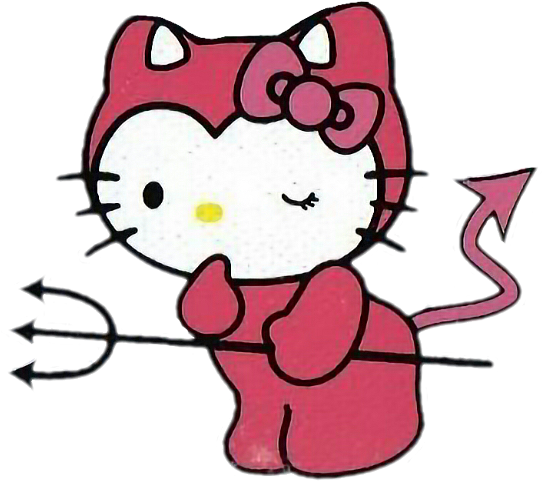 #cute #sanrio #hello #kitty #devil #demon #dressup - Hello Kitty Satanic Clipart (640x589), Png Download