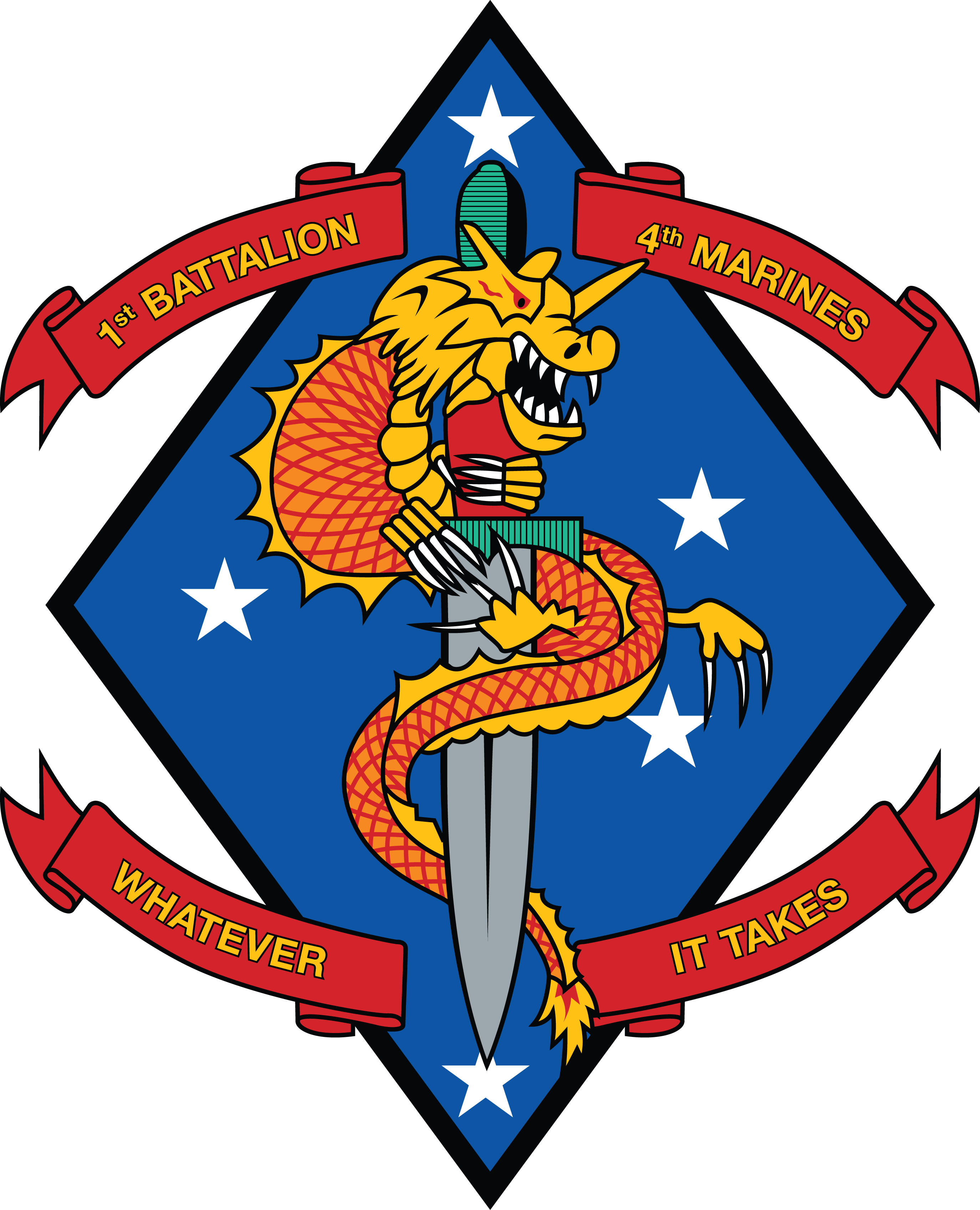 1st Battalion 4th Marine Regiment Of United States - 1st Battalion 4th Marines Clipart (2747x3391), Png Download