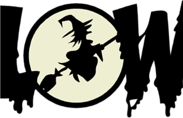 Halloween Text Pictures - Witch Flying Over The Moon Free Clipart (640x480), Png Download